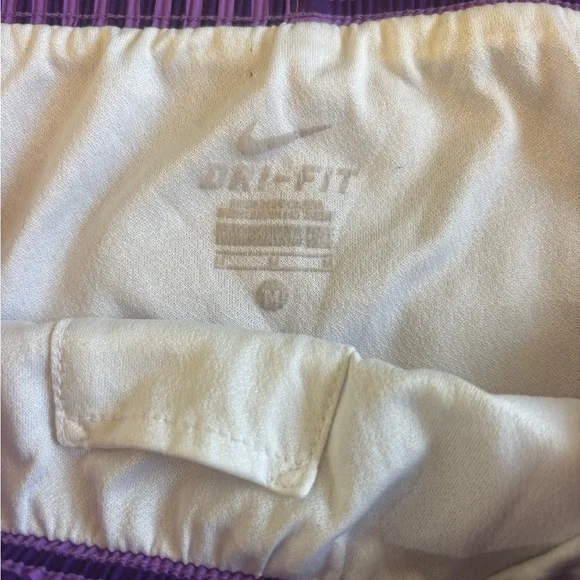 Nike Purple Striped Athletic Shorts with White Trim - Picture 3 of 6